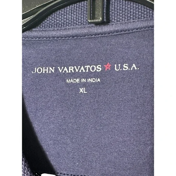 John Varvatos 100% Cotton Zip Up Blue Cardigan Jacket Full Zip‎ Size XL #GH1-5